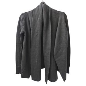 NFP New Form Perspective Wool Convertible Cardigan Scarf Neck Sweater Green/Gray